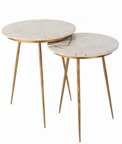 stolik boczny z marmuru gold white j-line