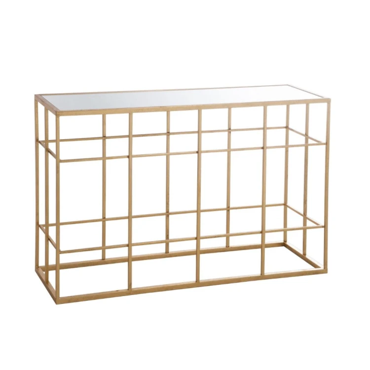 konsola luxe gold metal szkło j-line