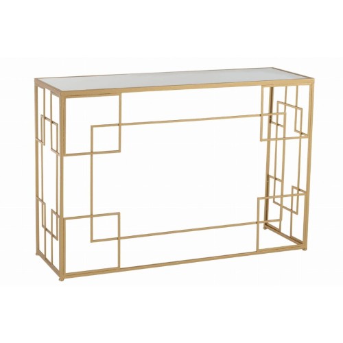 konsola lines metal szkło gold j-line