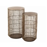stoliki boczne basket antyczny brąz zestaw 2 j-line