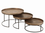 stoliki boczne round aluminum rust zestaw 3 j-line