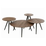 stolik round z drewna tekowego zestaw 4 j-line