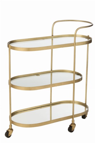 wózek barowy oval metal gold j-line
