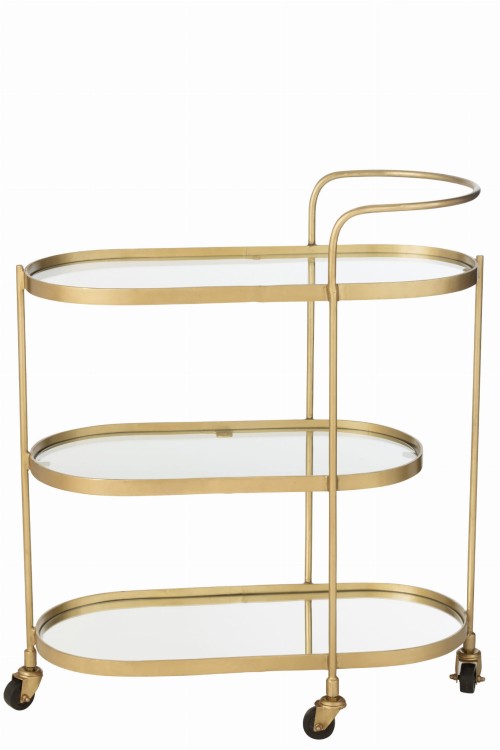 wózek barowy oval metal gold j-line