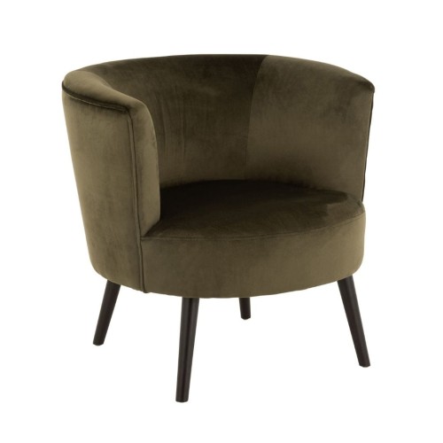 fotel Tub z tkaniny w kolorze ciemno zielonym j-line