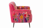 fotel flowers w kwiaty w kolorze różowym j-line