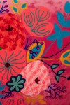 fotel boho flowers w kwiaty w kolorze fuksji j-line