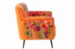 fotel boho flowers w kwiaty pomarańczowy j-line