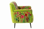 fotel boho flowers green j-line