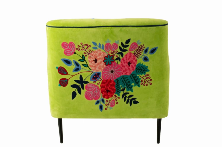 fotel boho flowers green j-line