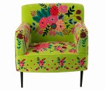 fotel boho flowers green j-line