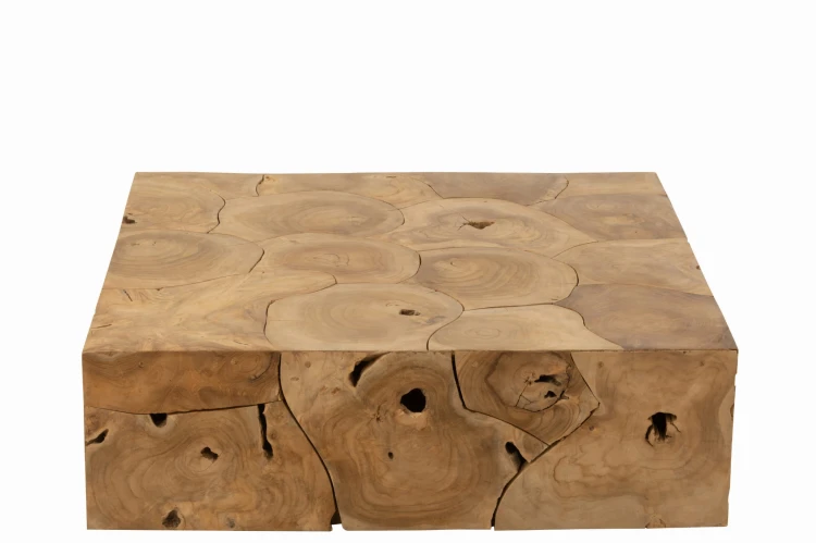 stolik kawowy puzzle drewno tekowe j-line