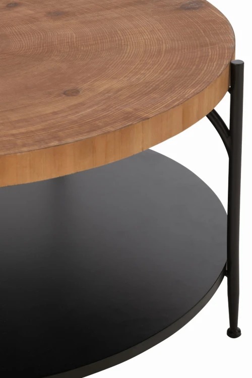 stolik kawowy voni okrągły black natural j-line