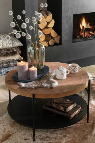 stolik kawowy voni okrągły black natural j-line