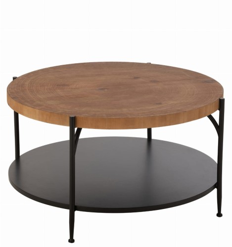stolik kawowy voni okrągły black natural j-line