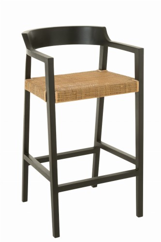 krzesło barowe emma z drewna tekowego black j-line