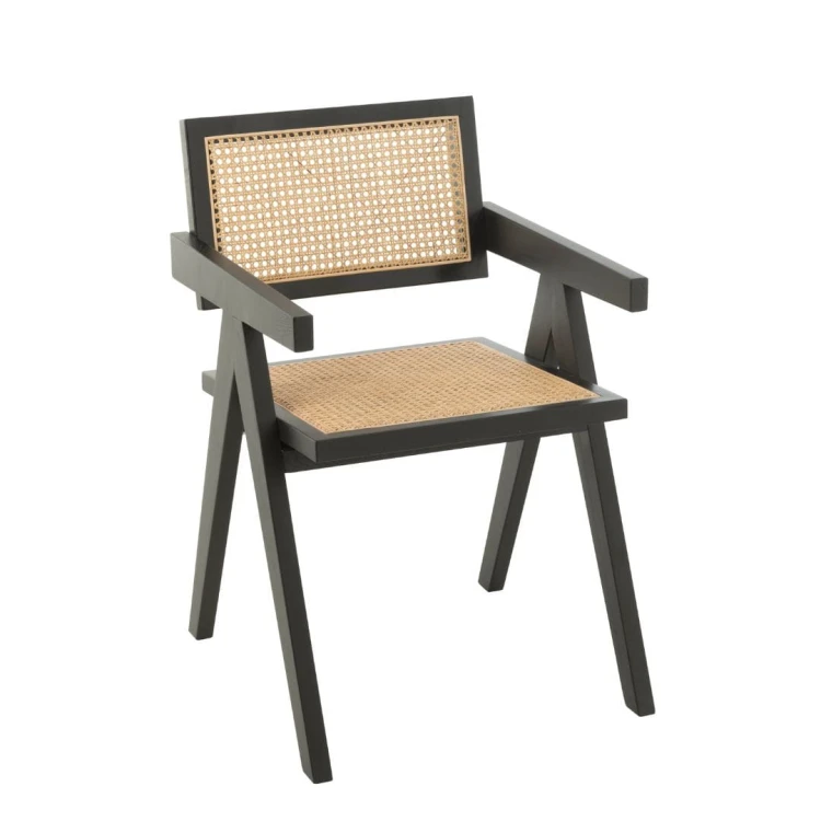 krzesło grid jesion rattan black j-line
