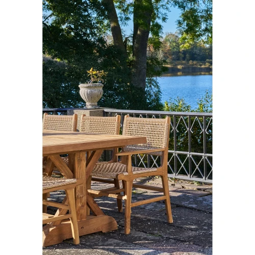 krzesło derby z podłokietnikami teak natural house nordic