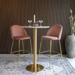 krzesło barowe hoker lausanne różowy velvet house nordic