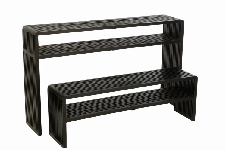 konsole drewniane czarne zestaw 2 j-line