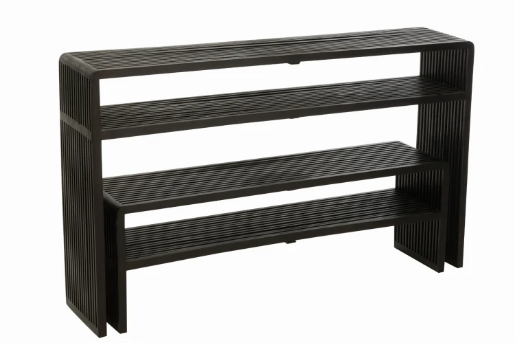 konsole drewniane czarne zestaw 2 j-line