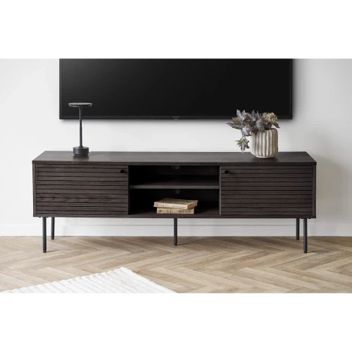 szafka tv kyoto oak smoked z czarnymi metalowymi nogami house nordic
