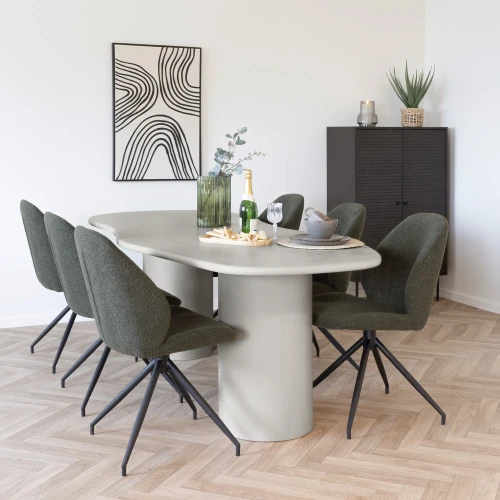 stół do jadalni Maranola na dwóch nogach z falowanym blatem house nordic