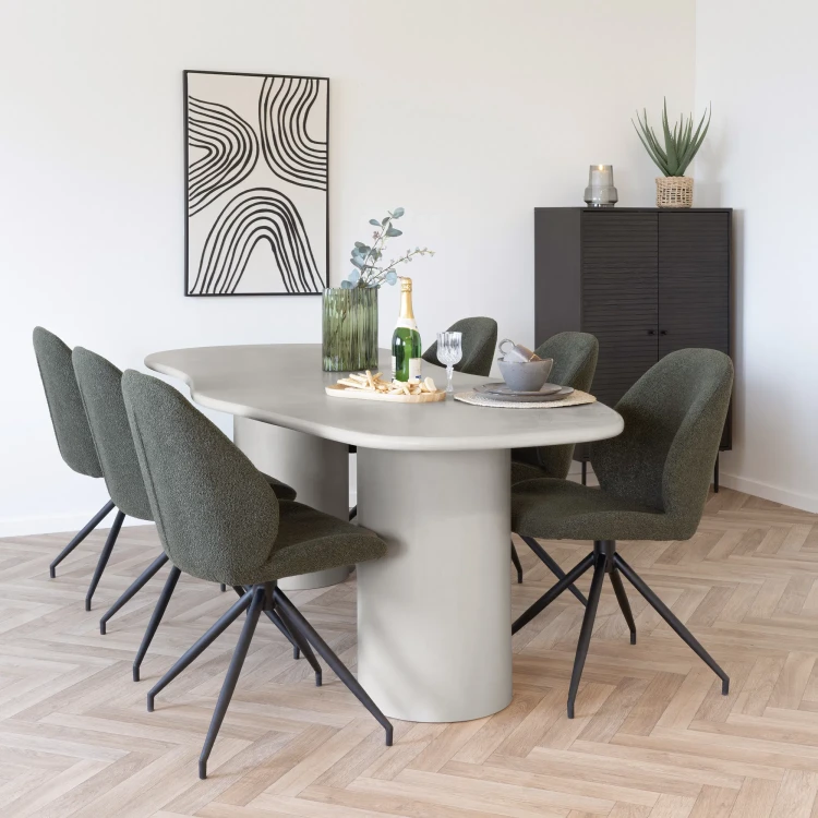 stół do jadalni Maranola na dwóch nogach z falowanym blatem house nordic