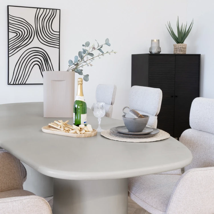 stół do jadalni Maranola na dwóch nogach z falowanym blatem house nordic