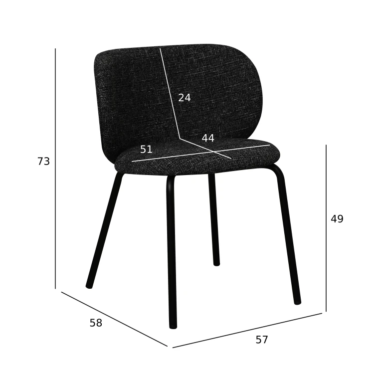 Krzesło minimalistyczne do jadalni Nanna czarne