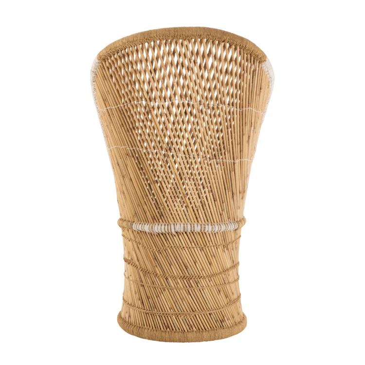 fotel boho z rattanu i bambusa
