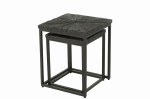 stoliki boczne metal czarne drewno zestaw 2 j-line