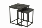 stoliki boczne metal czarne drewno zestaw 2 j-line