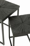 stoliki boczne metal czarne drewno zestaw 2 j-line