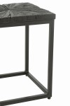 stoliki boczne metal czarne drewno zestaw 2 j-line
