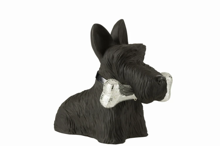 szkocki terrier z kością black silver