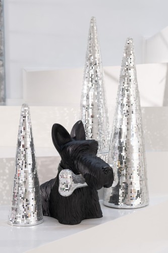 szkocki terrier z kością black silver