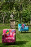 fotel boho flowers w kwiaty w kolorze fuksji j-line