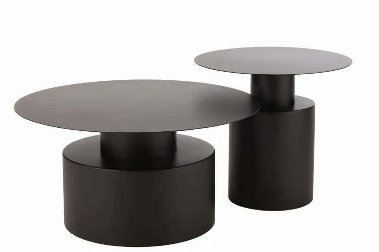 stolik kawowy round metal black