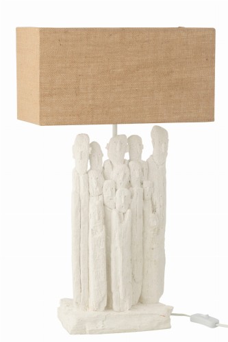 lampa stołowa postacie figurines z naturalnym kloszem