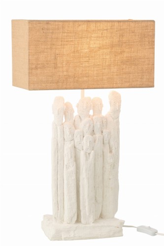lampa stołowa postacie figurines z naturalnym kloszem