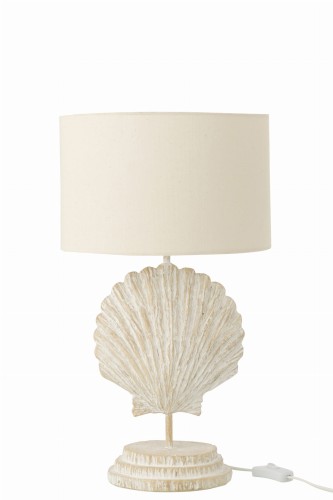 lampa stołowa seashell muszelka z naturalnym kloszem
