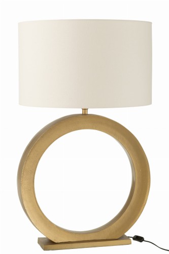 lampa stołowa round okrąg z białym kloszem j-line