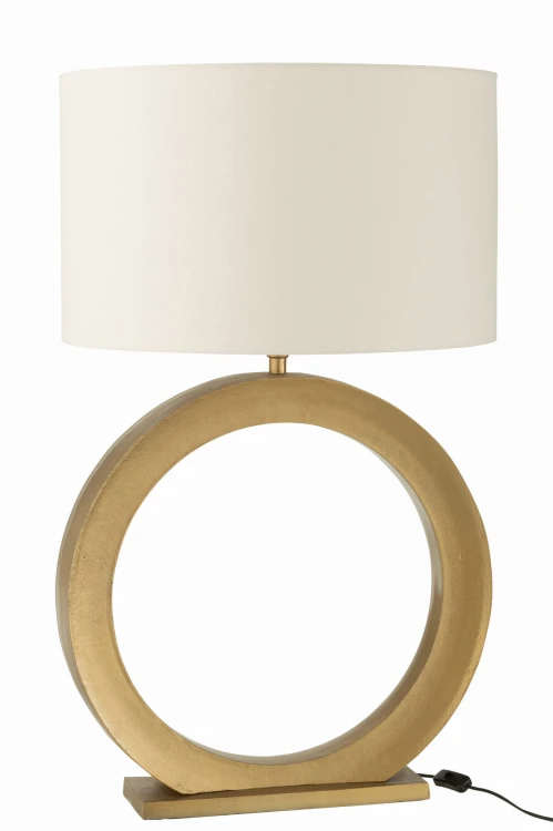 lampa stołowa round okrąg z białym kloszem j-line