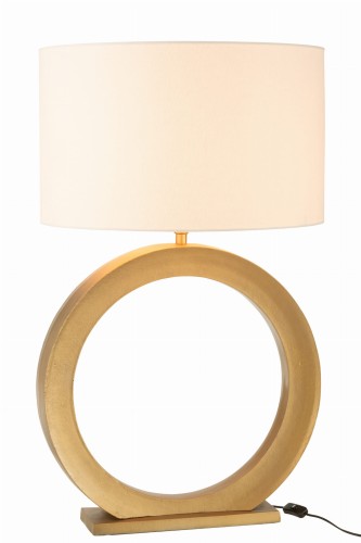 lampa stołowa round okrąg z białym kloszem j-line