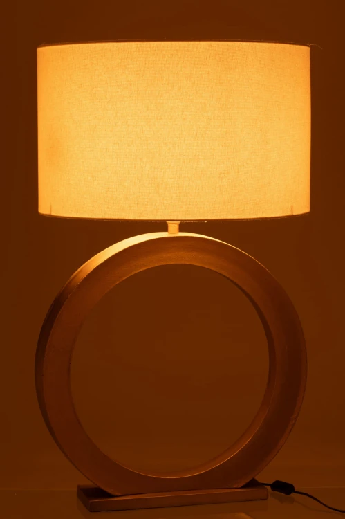lampa stołowa round okrąg z białym kloszem j-line