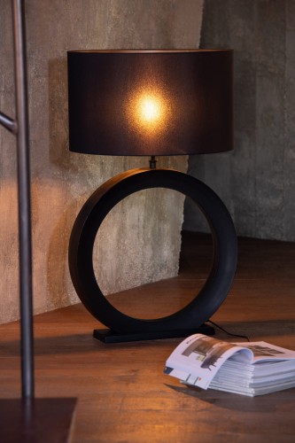 lampa stołowa round pierścień czarna j-line