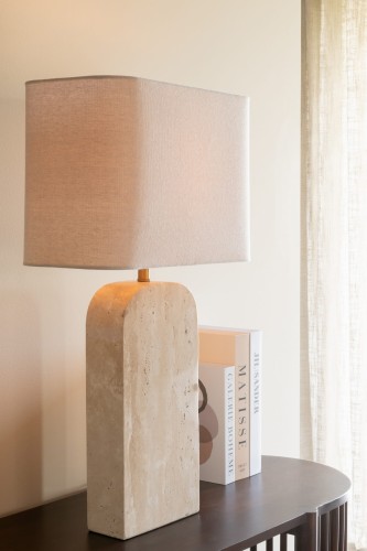 lampa stołowa travertyn beżowa j-line