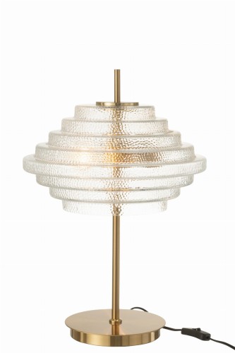 lampa stołowa mid-century style transparent glass j-line
