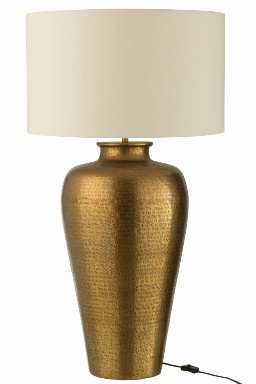 lampa stołowa House złota z białym kloszem j-line